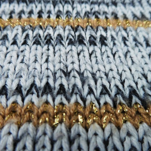 Gossip Girl x Romeo Juliet Couture Knit Sweater Lurex Stripes Dolman Sleeves M - Picture 2 of 5